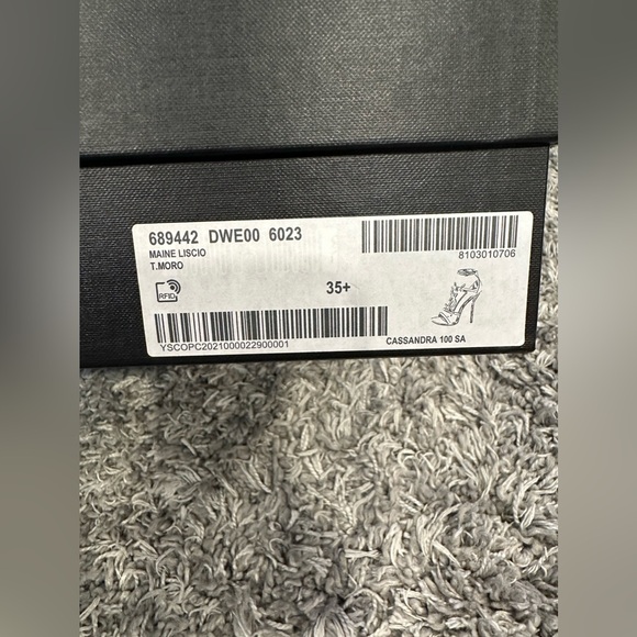 Saint Laurent CASSANDRA SANDALS BROWN SMOOTH LEATHER Sz 35.5 - Picture 9 of 9